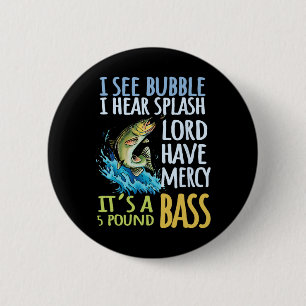 B Fishing Angling Sport Black B Fish  6 Cm Round Badge