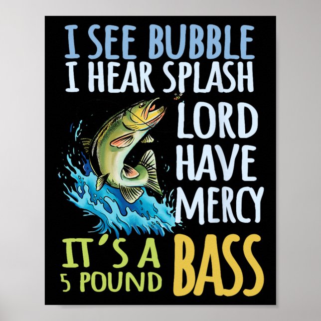 B Fishing Angling Sport Black B Fish  Poster (Front)