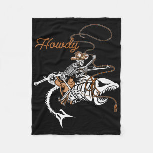 B Fishing Skeleton Howdy Lazy Halloween Costume Co Fleece Blanket