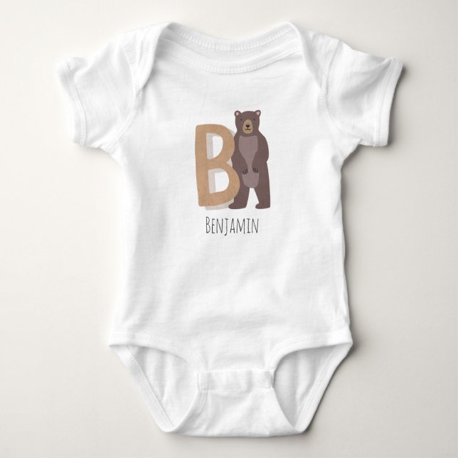 B for Bear Baby Bodysuit (Front)