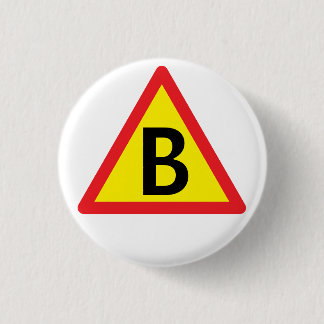 B for boot 3 cm round badge