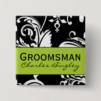 B&G Square Groomsman Button