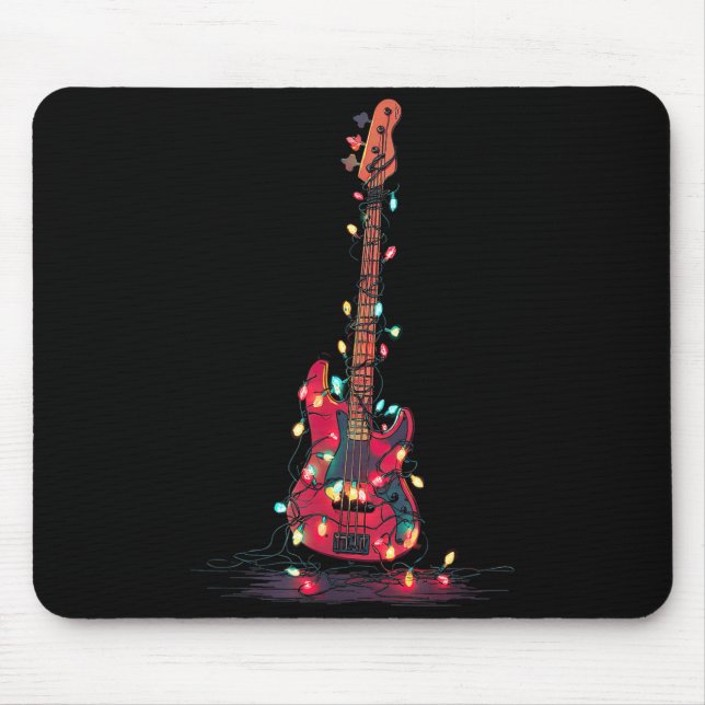 B Guitar Christmas Graphics Lights Lover Player Bi Mouse Pad (Front)