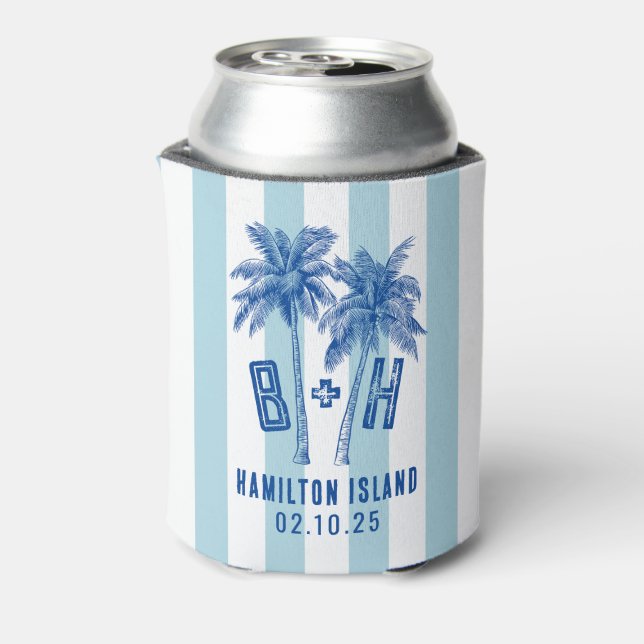 B + H Palm Tree Custom Design 02 Can Cooler (Can Back)