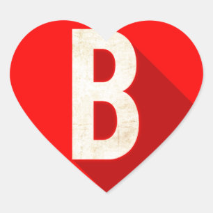 B HEART STICKER