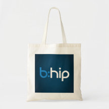 b:hip budget  tote - blue background