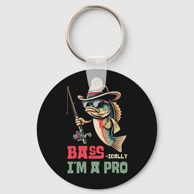B-ically I Am A Pro Funny Fishing Lovers  Key Ring (Front)