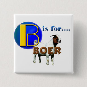 B is Fo rBOER - GOAT GIFTS 15 Cm Square Badge