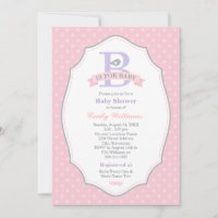 B is for Baby Girl Pink Baby Shower