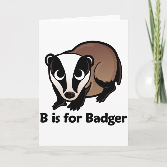 B is for Badger Card (Front)