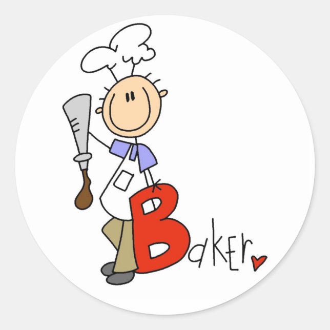 B is for Baker Classic Round Sticker (Front)