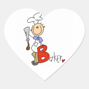 B is for Baker Heart Sticker