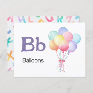B is for Balloons - Alphabet Flash Card