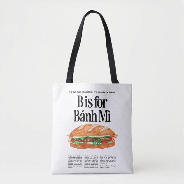 B is for Banh Mi Vietnamese sandwich Tote Bag (Front)
