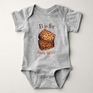 B is For Bara Brith Welsh UK Speckled Fruit Bread Baby Bodysuit