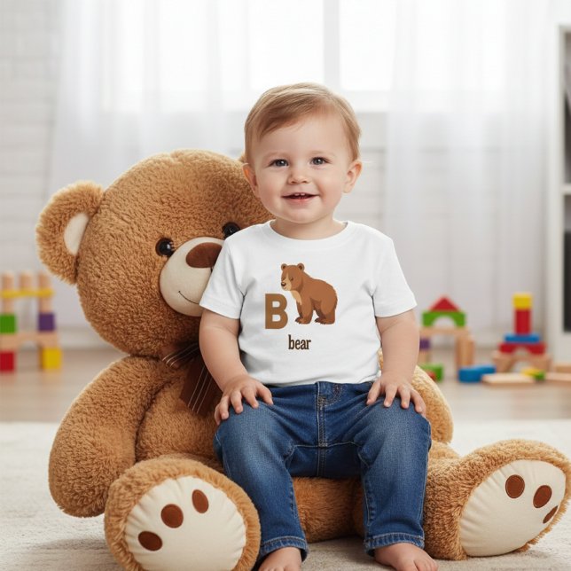 B is for Bear - Cute Alphabet Animal Toddler T-Shirt (Creator Uploaded)