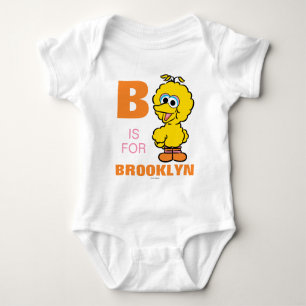 B is for Big Bird   Add Your Name Baby Bodysuit