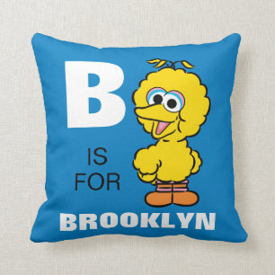 B is for Big Bird   Add Your Name Cushion