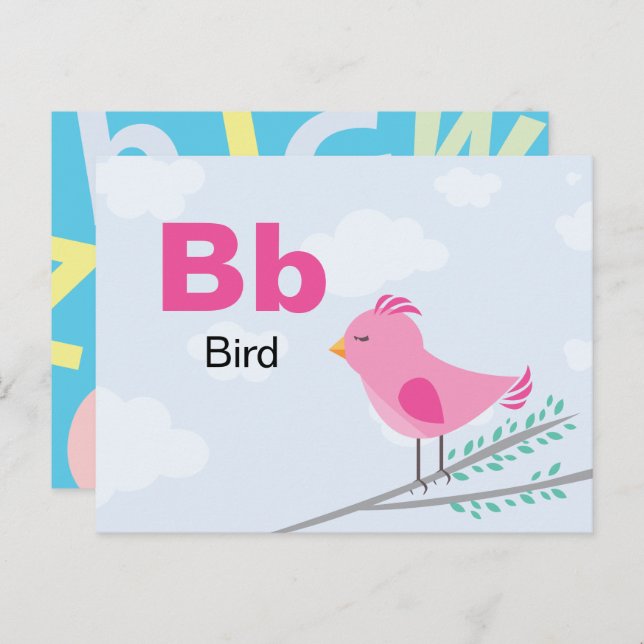 B is for Bird - Alphabet Flash Card (Front/Back)