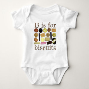 B is for Biscuits UK British Cookies Digestives Baby Bodysuit