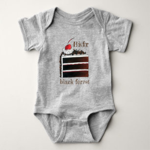 B is for Black Forest Cake Gâteau Dessert Baby Bodysuit
