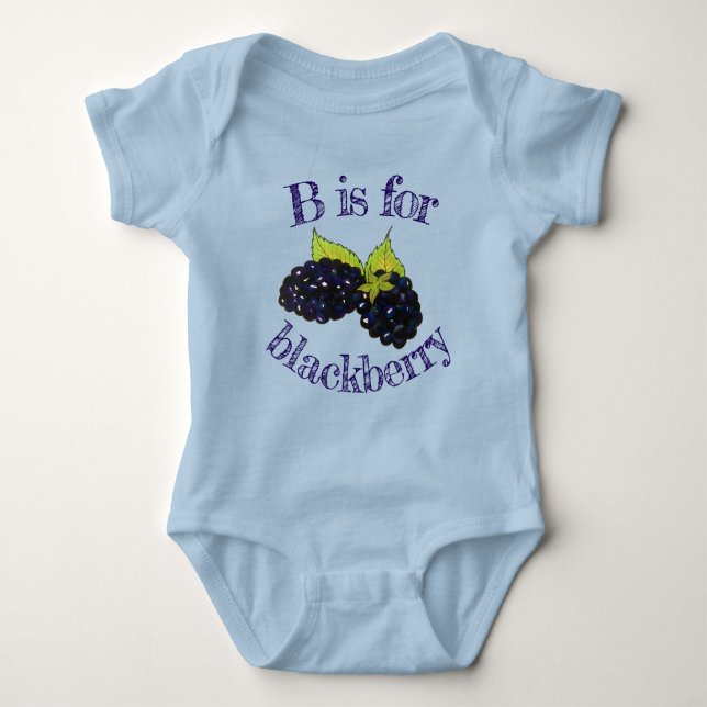 B is for Blackberry Blackberries Berries Fruit Baby Bodysuit (Front)