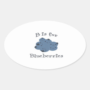 B is for Blueberries Oval Sticker