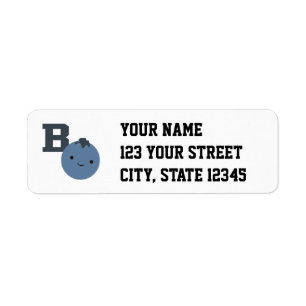 B is for Blueberry Return Address Label