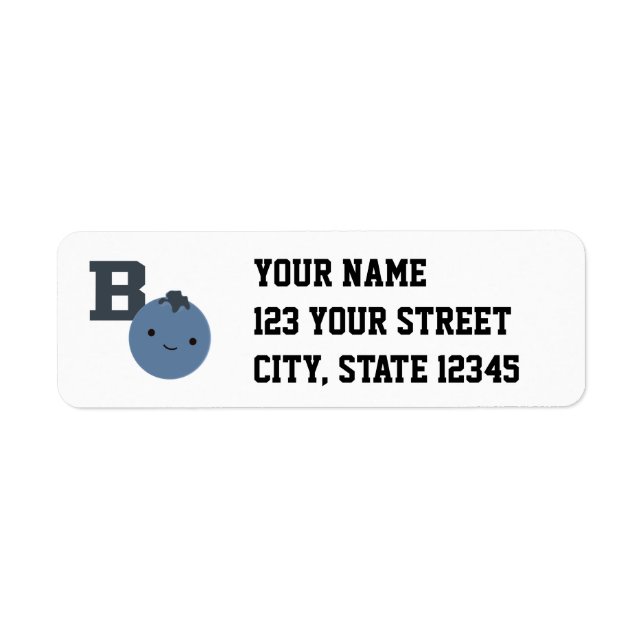 B is for Blueberry Return Address Label (Front)