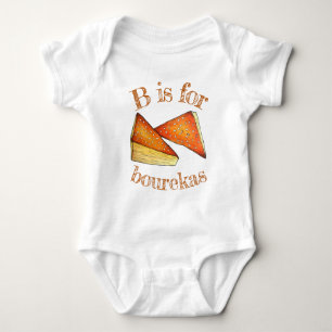 B is for Bourekas Pastry Food Jewish Cuisine Baby Bodysuit
