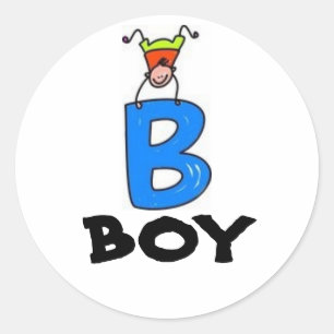 "B" is for BOY Classic Round Sticker