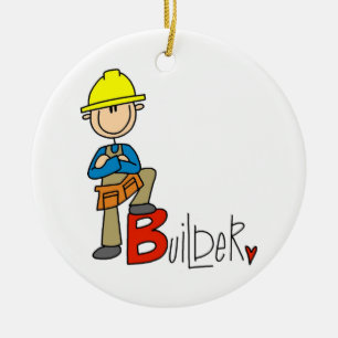 B is for Builder Ceramic Tree Decoration