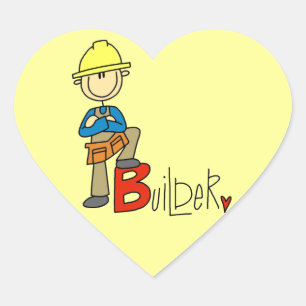 B is for Builder Heart Sticker