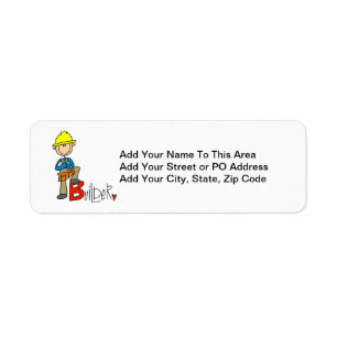 B is for Builder Return Address Label