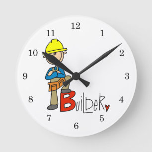 B is for Builder Round Clock