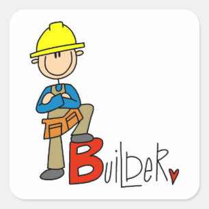 B is for Builder Square Sticker