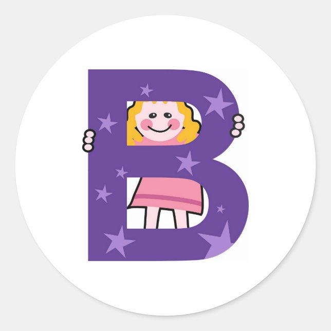 B is for.... classic round sticker (Front)