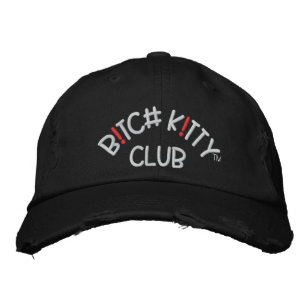 B K!TTY CLUB Logo Dark Distressed Cap