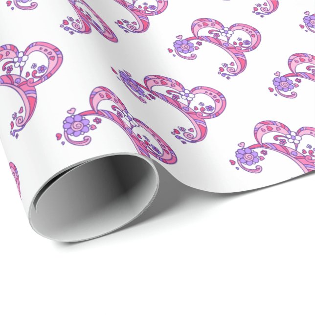 B letter monogram personalised wrapping paper (Roll Corner)