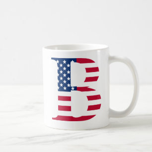 B Letter Patriotic White 11 oz Classic Mug