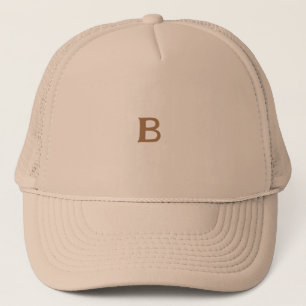 B Letter printed Monogram Initial Trucker Hat