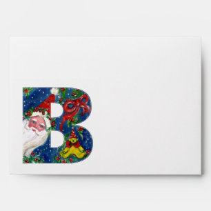 B LETTER / SANTA CLAUS WITH RED RIBBON MONOGRAM ENVELOPES