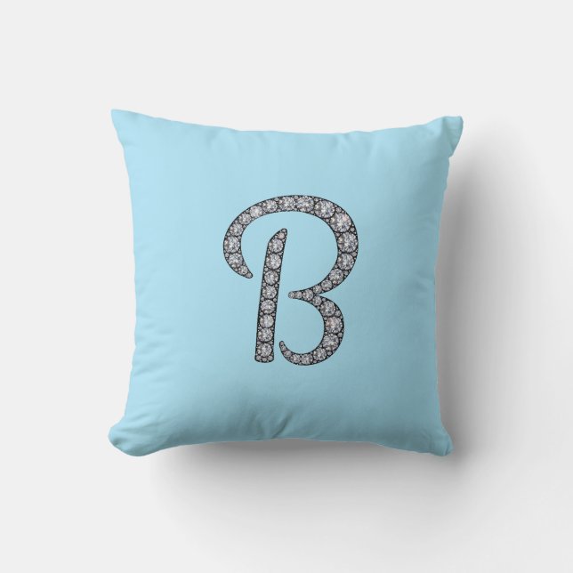 B monogram bling pillow (Front)