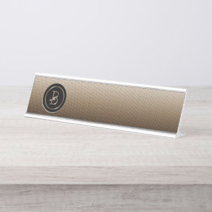 "B" Monogram Desk Name Plate