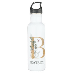 B Monogram Floral Personalised 710 Ml Water Bottle