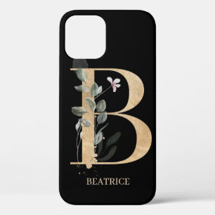 B Monogram Floral Personalised iPhone 12 Case
