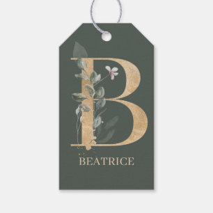 B Monogram Floral Personalised Gift Tags