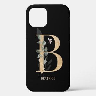 B Monogram Floral Personalised iPhone 12 Case