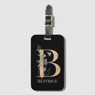 B Monogram Floral Personalised Luggage Tag