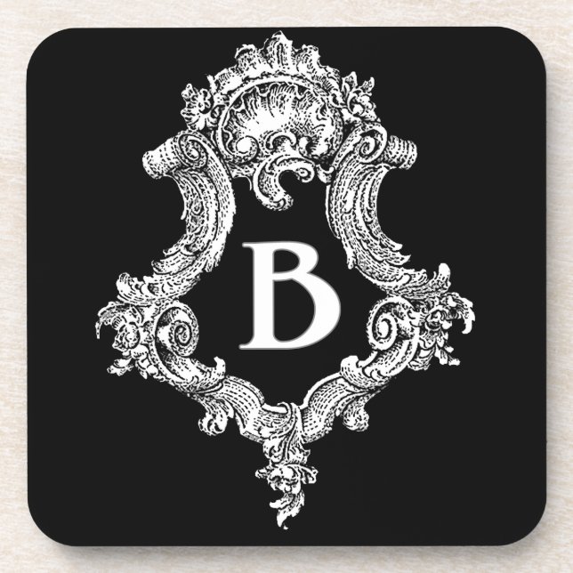 B Monogram Initial Coaster (Front)